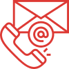 Email envelope and phone contact icon