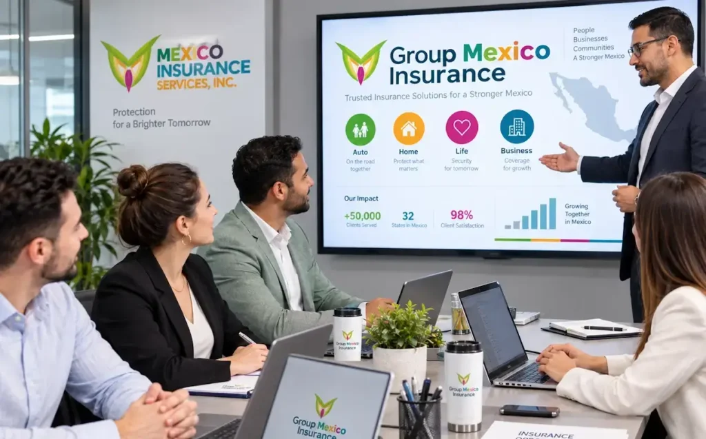 Mexico insurance Mesa AZ coverage presentation to a group of clients
